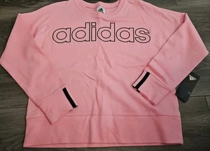 Adidas Youth Girls Pink Stripe Pullover Size XL(16) - Picture 1 of 5
