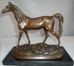 Statue Sculpture Cheval Animalier Style Art Deco Style Art Nouveau Bronze massif - Imagen 1 de 5