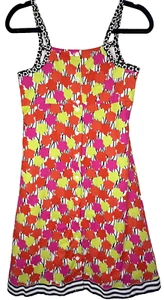 La Jenns Girls Dress Size 8 - Pink Orange Lime Sleeveless - Picture 1 of 11