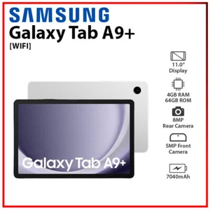 NEW Samsung Galaxy Tab A9+ Plus Wi-Fi 11" 4GB+64GB SILVER Android PC Tablet - Picture 1 of 6