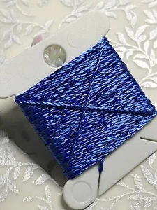 Baltic Blue Metallic Twine Thread Wonderfil Dazzle x 3m handwork couching bead - Picture 1 of 2