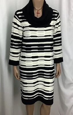 Новые направления платье женщин XL черный белый в полоску капот шеи MGO250313/BB1 - Изображение 1 из 4