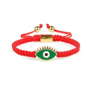 Green Gold Evil Eye Red String Protection Bracelet - Picture 1 of 1