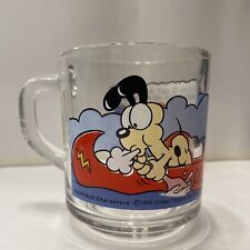 Garfield Coffee Mug Clear Glass Cup Jim Davis Odie Vintage 1978 McDonalds Glass