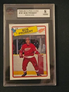 88-89 O-Pee-Chee Bob Probert Rookie KSA 8 🚨🚨🚨 Detroit Red Wings Legend - Picture 1 of 2