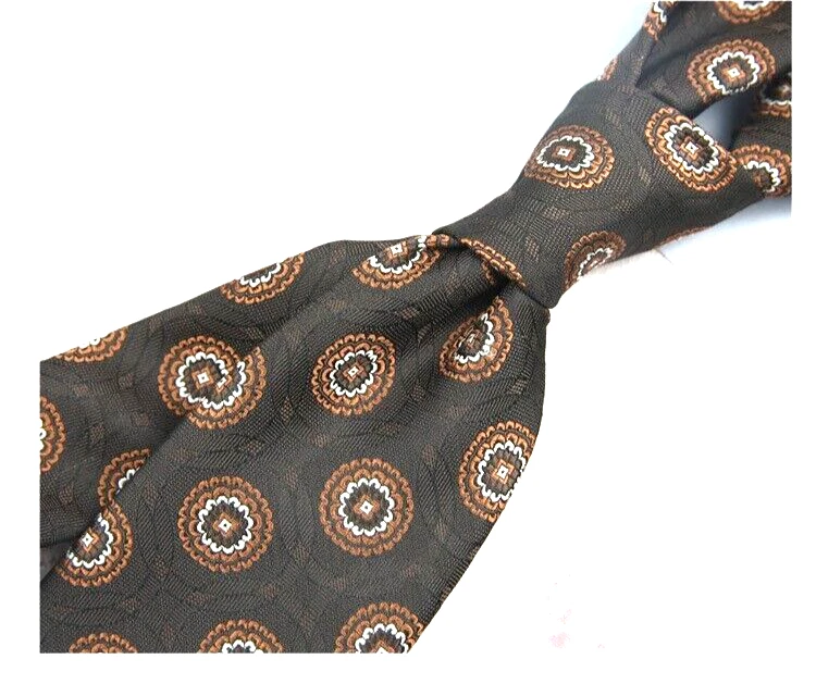 Nueva Corbata Clásica a Lunares Blanca Marrón TEJIDA JACQUARD 100% Seda Para Hombre Foto 1 de 1