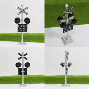 2pcs HO Scale 1:87 Model Railroad Crossing Block Signals Four-heads Red LEDs - Picture 1 of 5