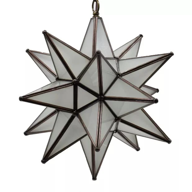 Luces colgantes estrella de vidrio de 15 pulgadas Foto 1 de 1