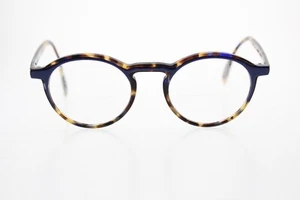 OGI LOOP/411 Blue Tortoise Round Eyeglasses 49/20-145 mm Handmade in Japan - Picture 1 of 8