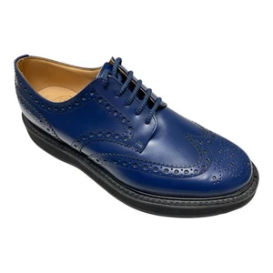 SCARPE DERBY UOMO CHURCHS CHURCH S NABURN 6198 PELLE BLU ORIGINALE AI - Picture 1 of 6
