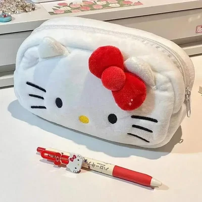 Cute Hello Kitty Plush Pencil Case Student Large Capacity Stationery Bag - Image 1 of 4