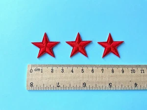 3pcs Small Red Star Patch Iron on Set, Little Star Badges Sew on for Clothes 3cm - Picture 1 of 1