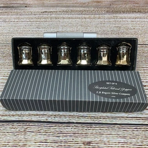 F.B. Rogers Silver Company Set of 6 Silverplated Salt and Pepper Shakers Japan - Picture 1 of 15