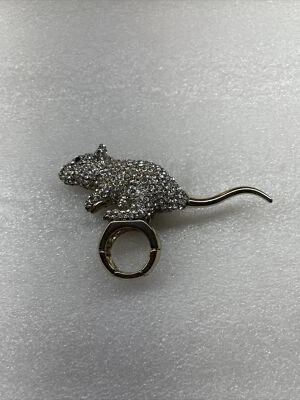 Anillo elástico Betsey Johnson Runway etiqueta negra estrás rata raro  Foto 1 de 4