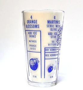 RETRO GLASS MARTINI COCKTAIL SHAKER MIXING GLASS NO LID - Picture 1 of 4