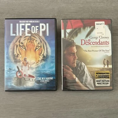 The Descendants & Life of Pi - 2 DVD Bundle Lot -  Academy Award Winners - Image 1 of 4