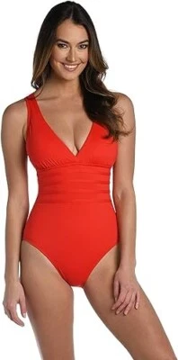 La Blanca Island Goddess Multi-strappy Cross Back One Piece Woman's 6 Flame Red - Image 1 of 2
