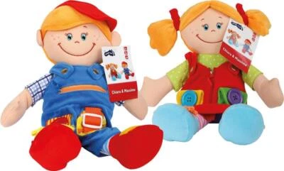 SMALL FOOT Stoffpuppen Chiara & Massimo, weiche Puppen 2er Set, Mädchen und Junge, Textil