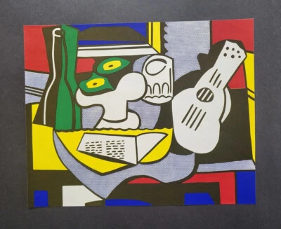 Roy Lichtenstein "Still Life" Mounted off-set Color Lithograph 1971 Rep - Imagem 1 de 3