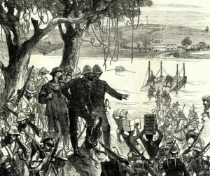 Antiker Kunstdruck 1879 Zulu War Troops Crossing Tugela Lord Chelmsford Prior Art - Bild 1 von 2