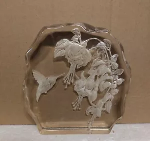 Dawn's radiance 5.5" Bradford Hummingbird relief crystal 1998 figurine NIB 63041 - Picture 1 of 5