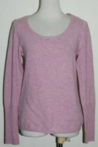 Promod 100% CASHMERE Pink Scoop Neck Long Sleeve Button Detail Sweater Small - Picture 1 of 5
