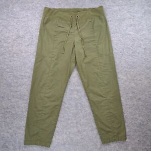 Eileen Fisher Pants Womens Medium Green Ankle Cotton Stretch Pull On Casual