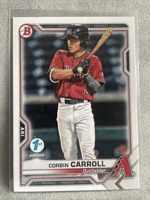 2021 Bowman 1st Edition Corbin Carroll BFE-142 Mint Diamondbacks - Image 1 of 2