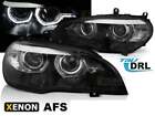 Fari anteriori Angel Eyes LED DRL per BMW X5 E70 dal 2007-2010 Neri AFS HID IT L
