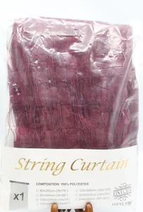 Hsylym Burgundy Jacquard String Curtain Door Divider Panel Fringe deco 100x200cm - Picture 1 of 10