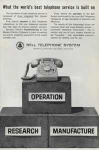 1962 Glockentelefon: Weltbester Telefonservice Vintage Druck Anzeige - Bild 1 von 1