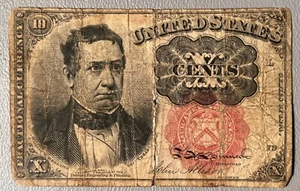 10c (Ten Cents) US Fractional Currency 1874-1876 Series 5 Civil War Era - Picture 1 of 2