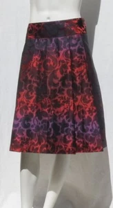 LANE BRYANT Black Purple Red Floral Ombre Satin Pleated A Line Evening Skirt 22 - Bild 1 von 6