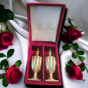 Vintage Weighted Godinger Embossed Silverplate Salt & Pepper 5" x1.88" NICE - Picture 1 of 4