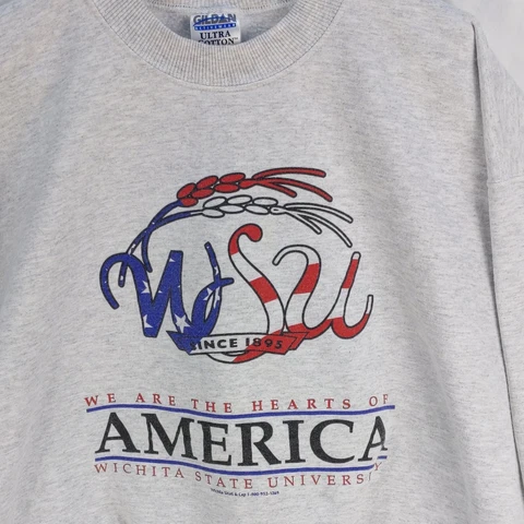 Wichita State University Sweatshirt WSU Men's XL Patriotic America Heavyweight Cover