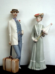 Figurine coppia vittoriana viaggiante Royal Dux firmate - rare! - Foto 1 di 7