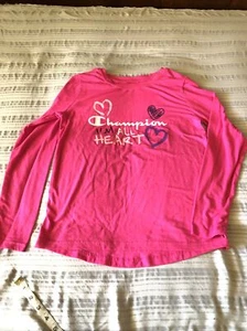 CHAMPION Athletic girls 10/12 Pink Top Long Sleeve - Picture 1 of 5