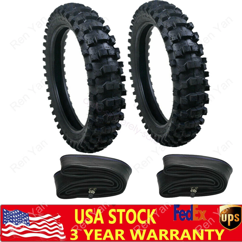19"/16" Front Rear Tire Tube Set Dirt Pit Bikes For Honda CR80 CRF150F CRF150RB Foto 1 de 4