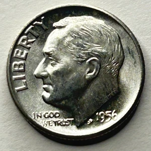 1956-D Roosevelt Dime 90% Silver Nice Condition Coin US 10c - #12 - Picture 1 of 2
