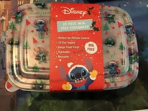 Disney Stitch Holiday 20 Piece Meal Prep Containers -NEW - Picture 1 of 2