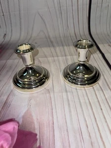 Vintage Gorham Silver Plated Pair of Candlesticks Candle Holders 4” - Picture 1 of 4