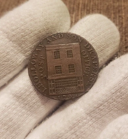 1794 Half Penny Holloway & Son Post Office Better Conder Token Colonial Coin Cover
