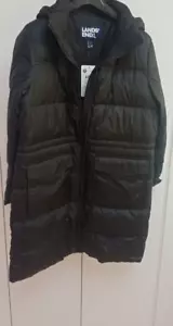 RRP£220 Size M(14-16) Women's 80%Down Coat Black Land's end NEW - Picture 1 of 9
