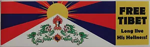 Free Tibet Peaceful Protest Bumper Sticker 22.9cm x 6.8cm - Picture 1 of 1