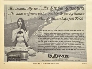 Radio electrónica Swan Marine banda lateral única Oceanside CA anuncio impreso vintage 1972 - Imagen 1 de 4