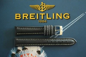 18MM BLACK WATERPROOF SUBAQUA DIVER WATCH BAND WATCHBAND STRAP FOR BREITLING WHT - Picture 1 of 3