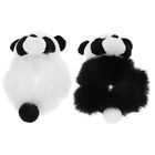 2 Pcs Corde À Cheveux Panda En Peluche Pour Queue Cheval Accessoires