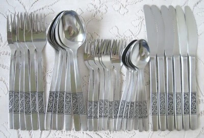 Cubiertos de acero inoxidable vintage AMEFA HOLLAND ROYAL DAMASK 30 piezas Foto 1 de 4