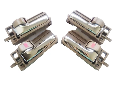 For 2003-2008 Toyota Corolla Scion tC Inside Chrome Beige Left Right Door Handle - Image 1 of 4