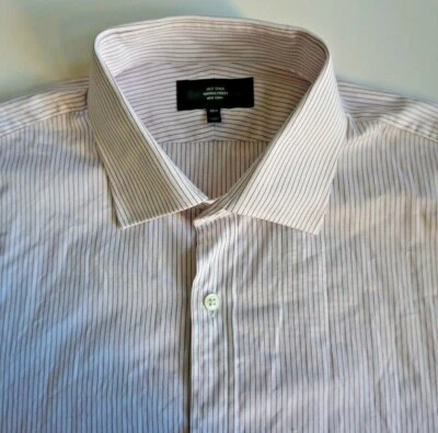 GORGEOUS Jack Spade New York White with Red Stripe Cotton Dress Shirt 16.5 - Image 1 of 4